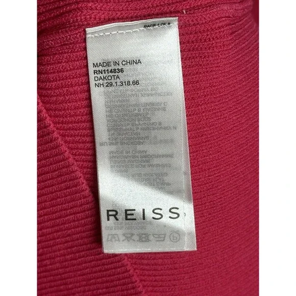 Reiss NWT Coral Pink Midi Dress - Picture 5 of 9
